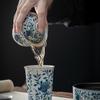 Chinese Blue and White Ceramic Gaiwan Pot Bearing Handmade Tea Bowl Teacup Beauty Tea Infuser Portable Household Teaware