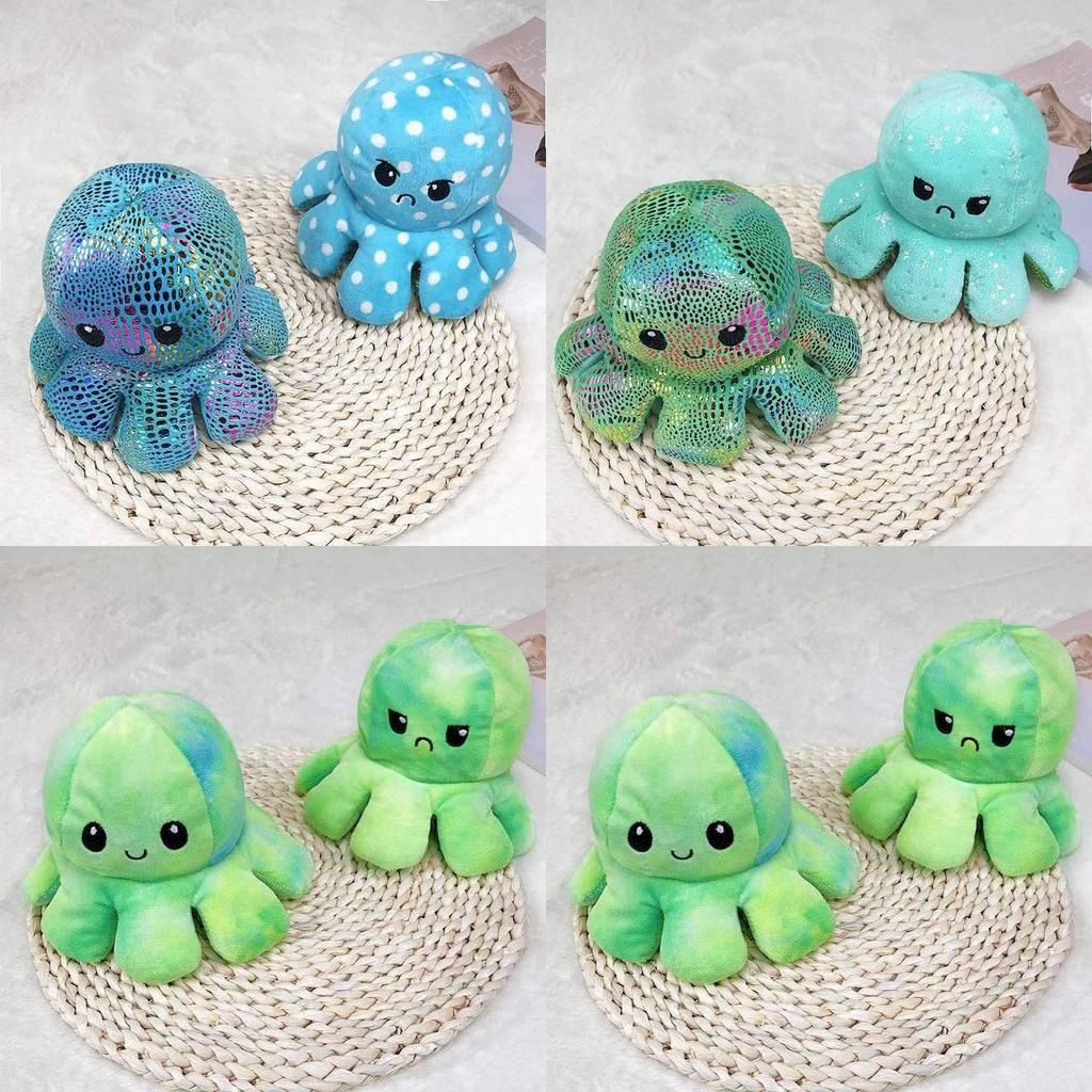 Adorable Sequin Double-sided Flip Reversible Octopus Plush Toy For Kids Joyful Moments