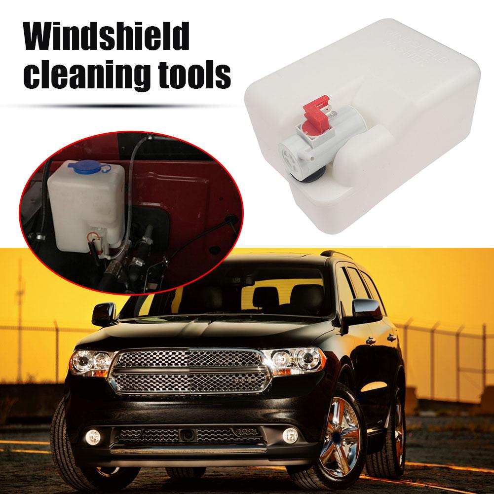 Universal Car Windshield Washer Bottle 12V Windscreen Washer Pump Fluid Tank 1.5L Reservoir Sprayer Wiper Systems Clean Tool Set