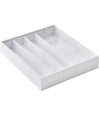 Yamazaki Jitsugyo (Yamazaki) Estojo de talheres 3D expansível horizontalmente, branco, aprox.. L29.7~47.4XD35XH5.5cm (extensível em incrementos de 6cm de largura)