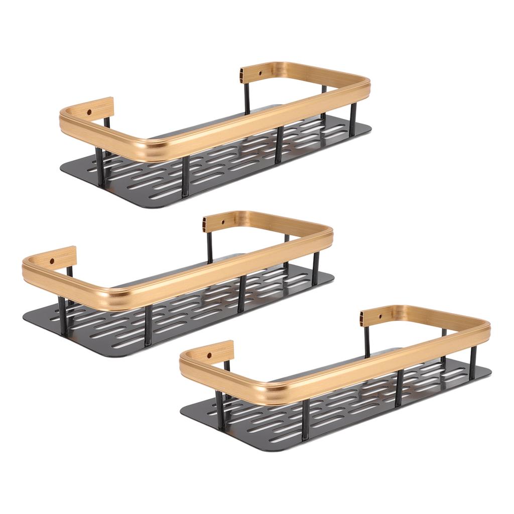 Sprchový úložný regál 3 vrstvy bez vrtání obdélníkový hliníkový sprchový regál košík pro domácí koupelnu