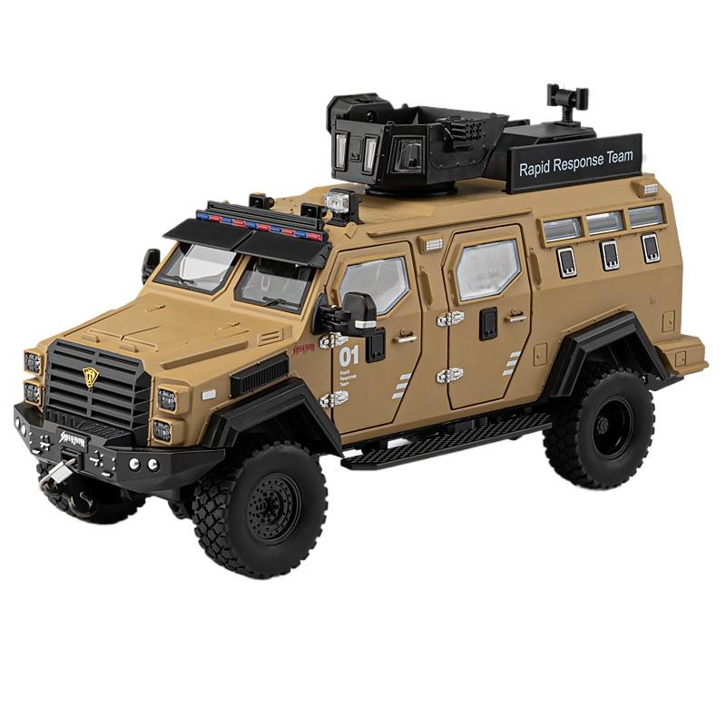 

1/24 сплав меч-зуб тигр взрывозащищенная модель автомобиля литая полицейская бронированная внедорожники модель автомобиля звук свет игрушка подарок жёлтый