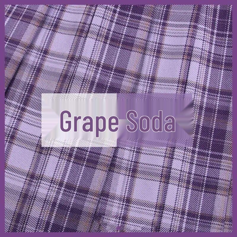 Authentic Japanese JK Plaid Mid-Length Student Uniform Set with Pleated Sailor Skirt