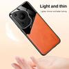 Business Leather Texture Case for Huawei Pura 70 Ultra P70 P60 Pro Cover with Car Magnetic Suction Holder Shockproof  Full Protection Cover
