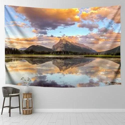 Starry Sky Snow Mountain Background Wall Decoration Tapestry Home Living Room Tapestry
