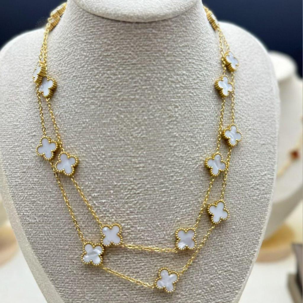 Nuevo Collar de Flor de Trébol 20 - Collar Clásico de Trébol de Cuatro Hojas de Lujo de Gama Alta
