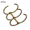 PATIKIL Binder Inner Metal Book Office Bronze 6-Pack Rings, 25.5mm Diameter, Rings, Loose-Leaf Rings, 3-Circle Design, Desktop,