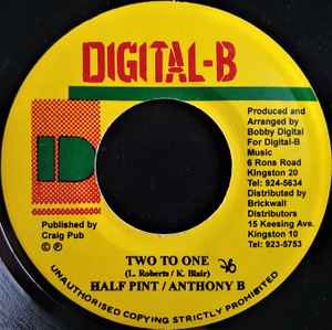 

7inch Record HALF PINT & ANTHONY B - Two To One NONE Digital-B 2005 Jamaica Reggae, Ska & Dub Used