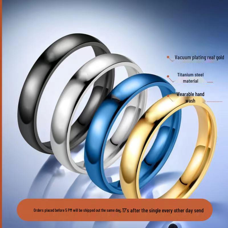 Korean Style Women’s Colorfast Titanium Steel Stainless Steel Ring