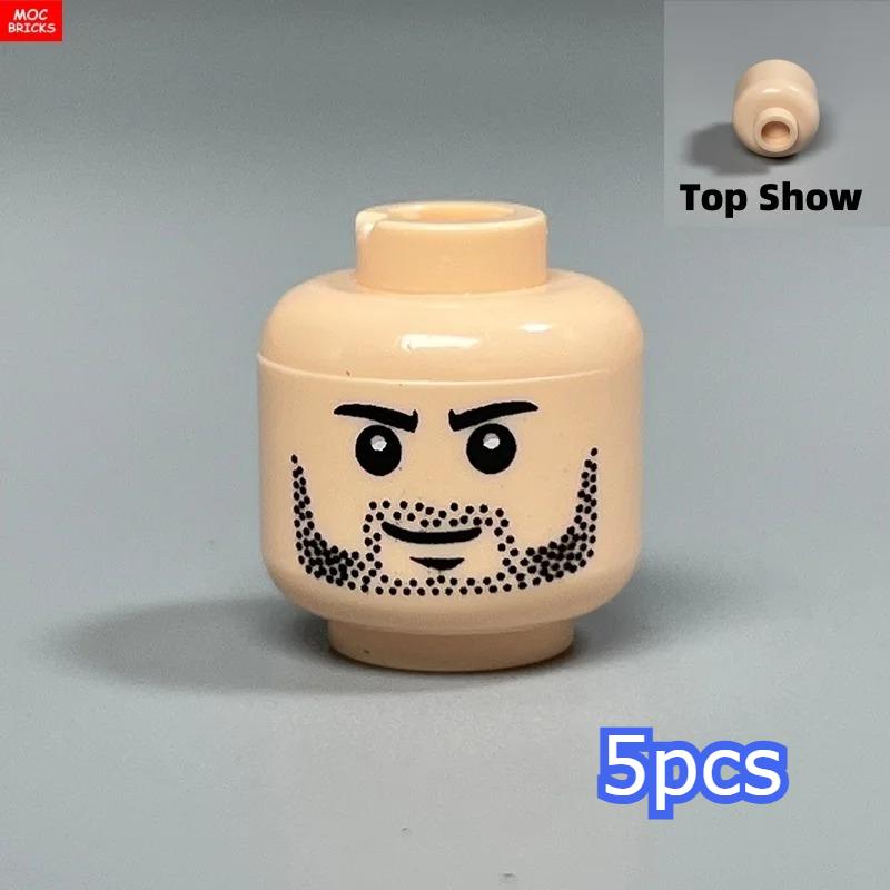 MOC Bricks Hollow Flesh Face Expression Head For 4cm Figure DIY Educational Building Blocks Toys For Children Gifts