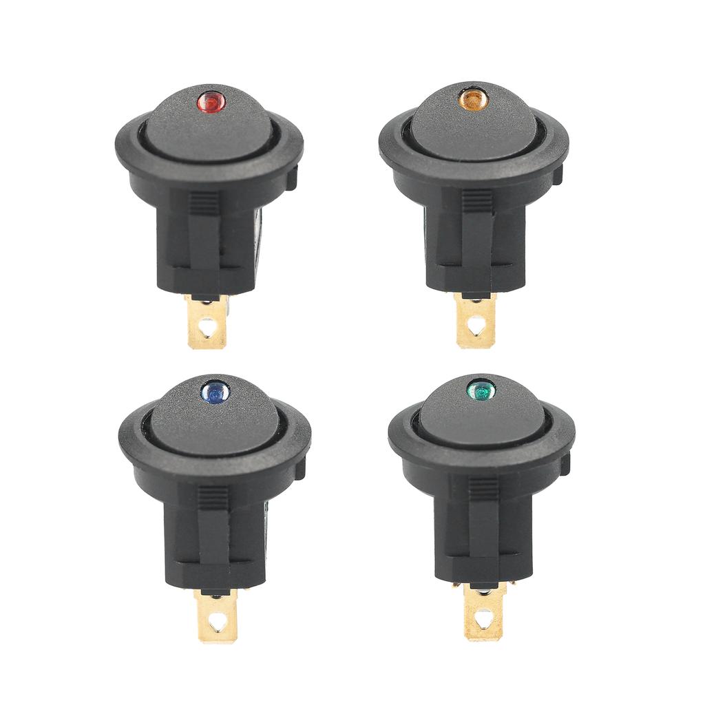 20Pcs DC 12V 20A Round Rocker Switch LED Light Toggle Switch On-off Control SPST Switch for Car Truck ATV UTV