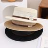 New Women's Boho Panama Straw Hat UPF 50+ Floppy Wide Brim Fedora for Summer Beach Resort Vacation Sun Protection