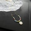 2022 Summer Colorful Beaded Smiley Silver Titanium Steel Non-Fading Choker Necklace