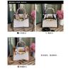 New temperament messenger bag women's canvas with leather  bag contrasting color leather handbag fashion lock shoulder bag