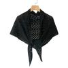 Triangle Shape Stripe Knitted Shawl Warp Knitting Shoulder Scarf Sun Protection Cape  Female