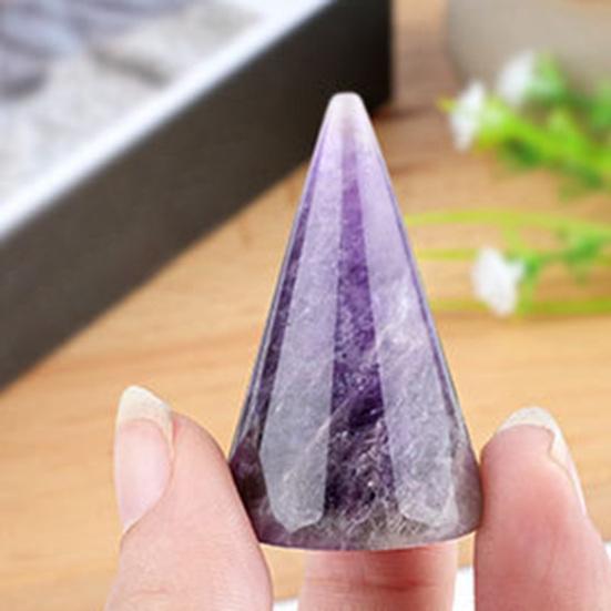 Crystal Cone Ring Holder Natural Stone Ring Stand Cone Shape Jewelry Display Stand for Retailer Home Storage Display