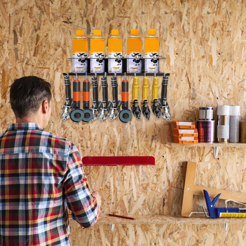 Spray Bottle Holder Rack Wall Mounted Storage Rack Spray Can Holder Rack Heavy Duty Organizer Tool Steel 5 Holes Bottle Holder