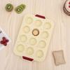 12 Cup Silicone Round Cake Mold Thickened Baking Pan for Muffins Cupcakes Bread Pudding Nonstick Flexible Bakeware