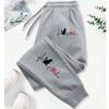 Dog Red Heart Electrocardiogram Printing Printed Woman Pant Street Soft Sweatpants Sport Fashion Trousers Casual Autumn Pants