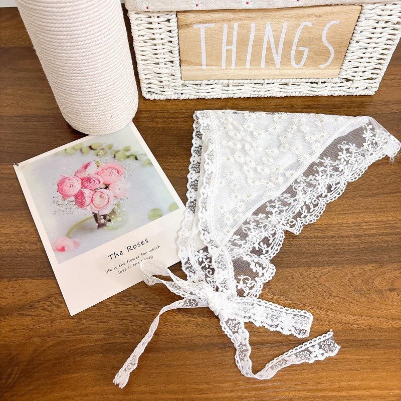 

Кружевная повязка на голову, Кружевной платок, Японский и корейский чехол для волос, Шапочка для волос One Size белый