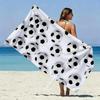Soccer Ball Print Beach Towel Patterned Sunscreen And Windproof Suitable For Swimming Pool Camping Travel Blanket