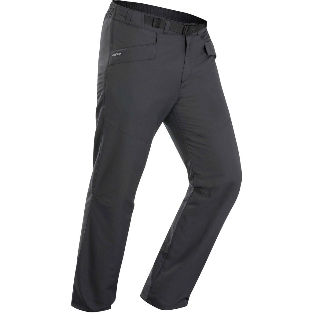 Decathlon SH100 Solid Color Warm Cold Resistant Fleece Outdoor Hiking Fleece Thickened Softshell Straight Jacket Pants Men's Carbon Grey