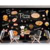 Fast Food Wall Mural Hamburger Restaurant Photo Wallpaper Pizza Snack Bar Decor Hamburger Wallpaper