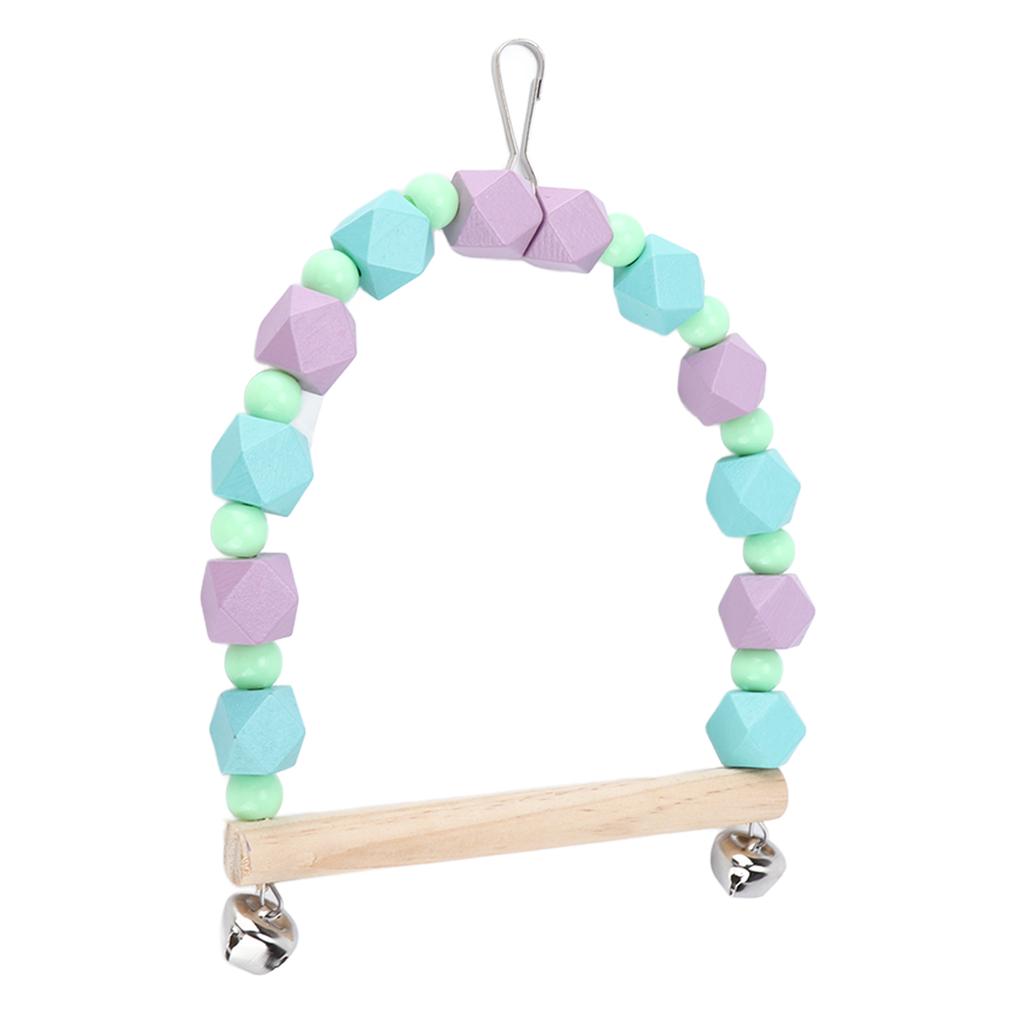 Papageienfarbige Holzklotzschaukel Natürliche Bunte Holzvogelschaukel für Kleine und Mittelgroße Papageien