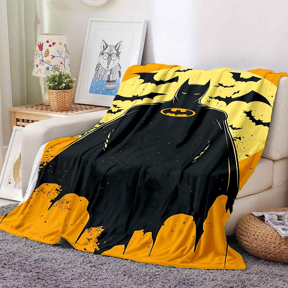 1pc Batman Flannel Throw Blanket - HD Printed Lightweight Soft Warm All-Season Blanket for Sofa, Bed, Travel, Camping 120