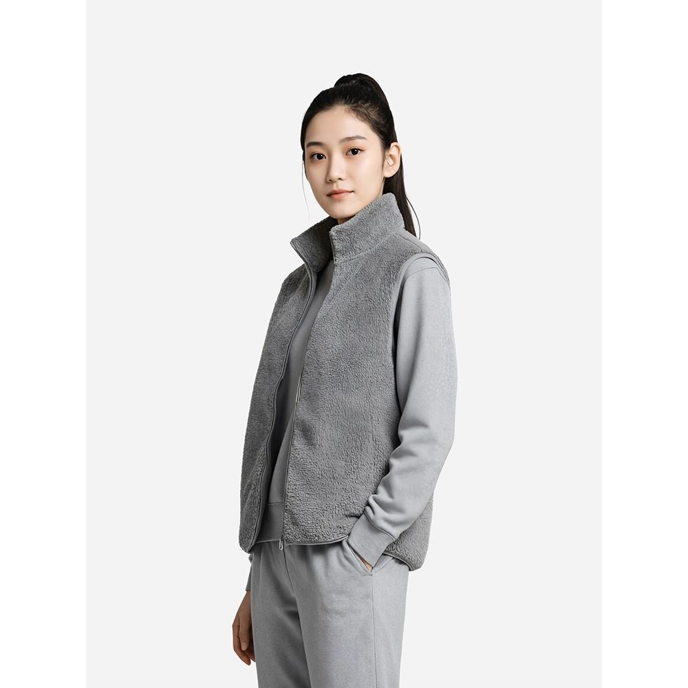 Daiso [common] FLuffy Zip Up Vest FLeece L Gray