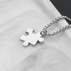 Heart Puzzle Pieces Couple Necklaces Sturdy Steel Heart Puzzle Pendant Necklaces Accessory for Couples Romance Gift