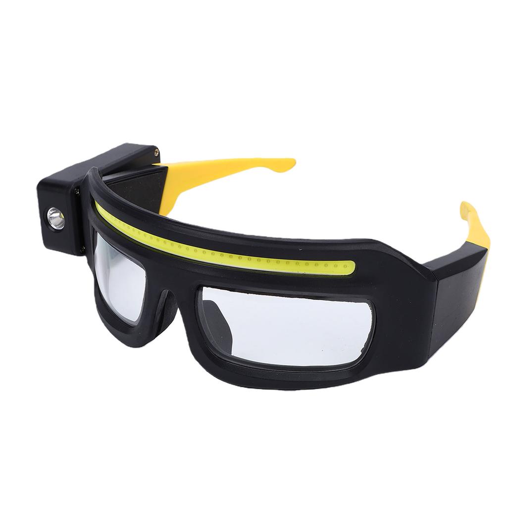 Headlamp Glasses Rechargeable IPX4 Water Proof Hand Waving Motion Sensor LED Glasses with 5 Lighting Modes Yellow
