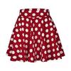 Women's Polka Dot /Solid High Waist Flared Mini Skirt Vintage 50s A Line Swing Summer Skirt Elegant Flowy Party Cocktail Skirts