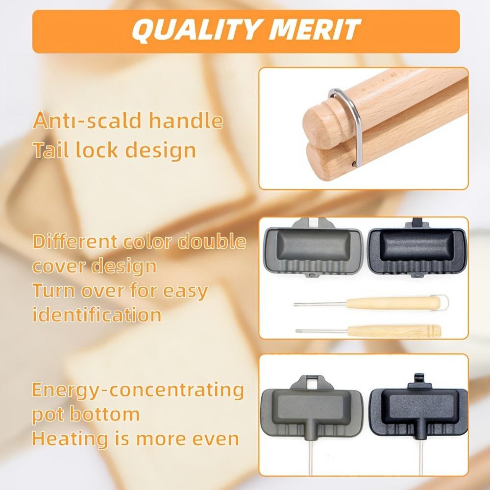 Sandwich Maker Dual Surface Nonstick Sandwich Maker with Removable Handle for Breakfast Pancakes Omelets Toast Outdoor Grill Pan