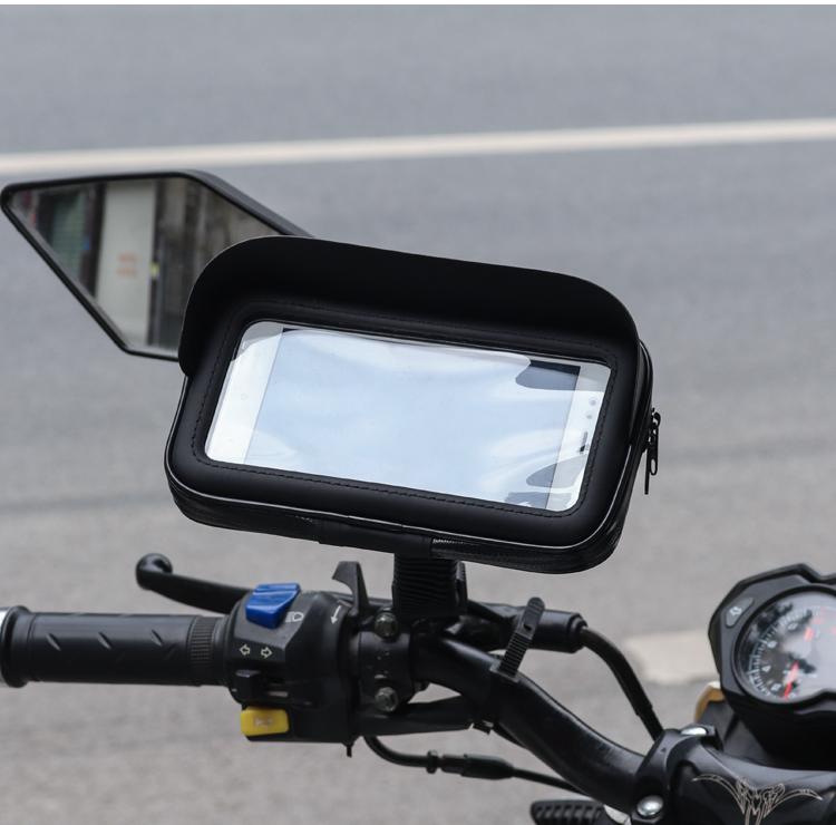 Waterproof Sunscreen GPS Navigation Motorcycle Phone Holder 360 Rotation Bike Phone Bag Holder