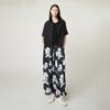 ATHPLATFORM Au51Pt07 Floral Wide Pants_Black