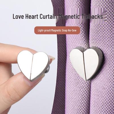 Love Heart Magnetic Curtain Buckle Pair – Lightproof Closure for Home, Living Room, Bedroom