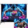 Electronic Music DJ Tapestry, DJ Turntable with Smoke Wall Art for Bedroom & Festival Decor