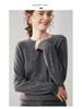 Women's Versatile Cashmere Round Neck Sweater - Thin, Simple, Loose-Fit Knitted Design for Autumn/Winter.