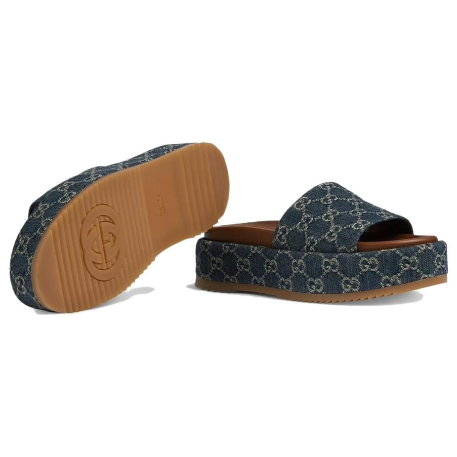 Gucci Wmns Platform Slide Sandal 'Allover Gg Denim' Women's 623212 2KQ00 4402