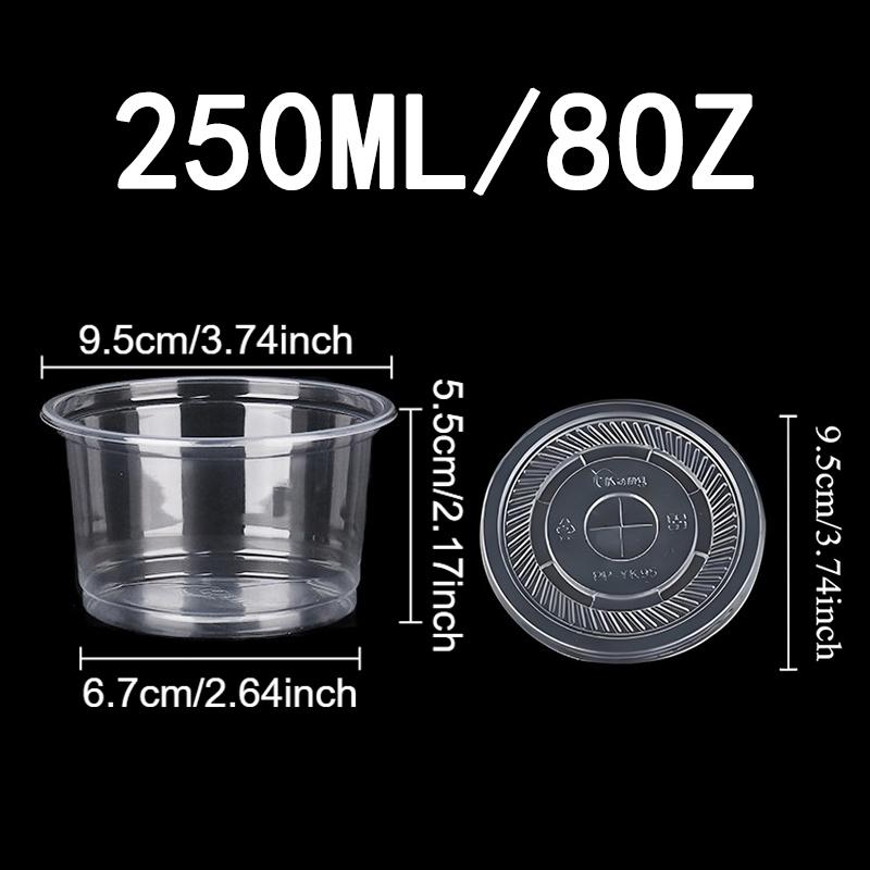 

50 шт. Одноразовые пластиковые стаканчики Прозрачные десертные стаканчики Миски с купольными/плоскими крышками Контейнер для фруктового сока, кофе, мороженого, торта 50PCS