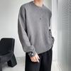 Autumn and Winter Ins Solid Color Crewneck Sweater, Men's Korean Version, Versatile, Loose White Pullover Sweater, Long-sleeved Base Layer