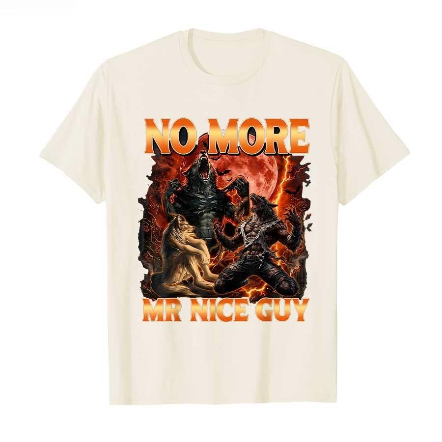 Summer 2026 New Crafty Alpha Wolf Emoji Print Tshirt High Quality Fashion Casual Breathable Mens Crew Neck Print Tshirt