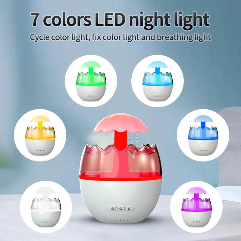 Regenwolken Luftbefeuchter Wassertropfen, Regnende Wolke Nachtlicht mit Regen 7 wechselnde Farben Nachtlichter