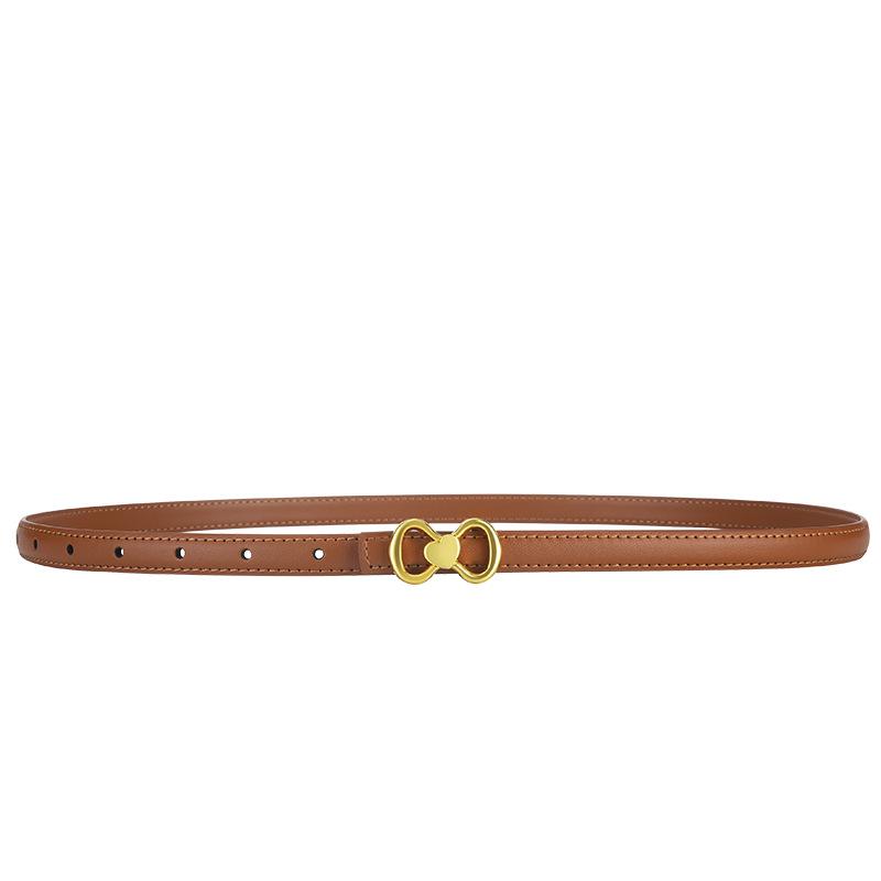 

Пояс в форме сердца для женщин, из натуральной кожи с тонкой текстурой, простой повседневный ремень для женщин, декоративный пояс для костюма и платья 110cm оранжевый