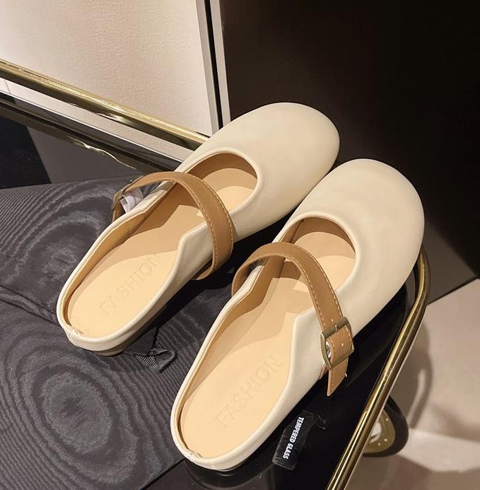 Fashion Closed Toe Slides Women 2024 Korean Style Fashionable Round Toe Women's Slippers Elegant Bow Decoration Summer Daily Slippers