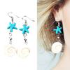 Starfish Dangle Earrings with Conch for Sensitive Ears Handmade Sea Inspired Ear Accessories Earwear for Trendy Women