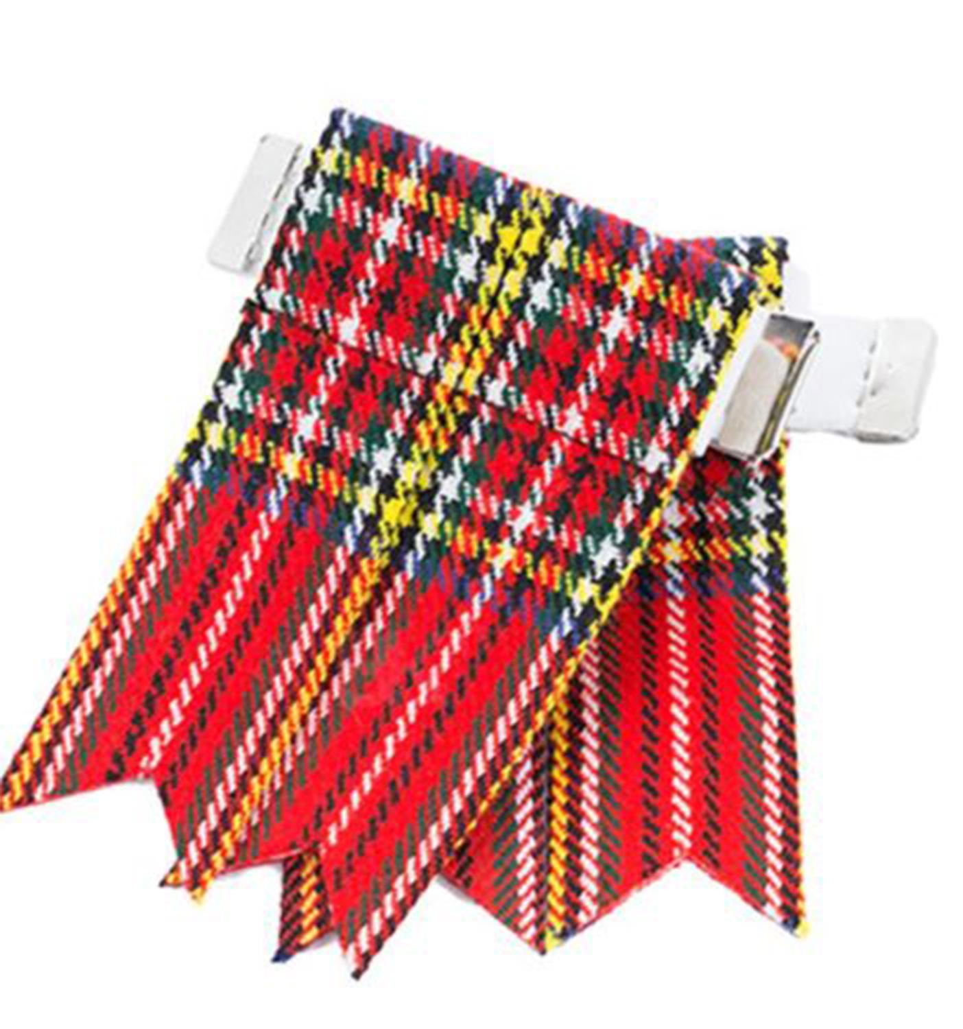 

HM Highland Kilt Hose Sock Flashes Garter Flashes Tartan One size червоний