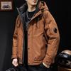 Doudoune à capuche homme Hiver 2025 Rouge Brique - Épaisse, Chaude, Courte, Tendance Workwear, Grandes Tailles Disponibles