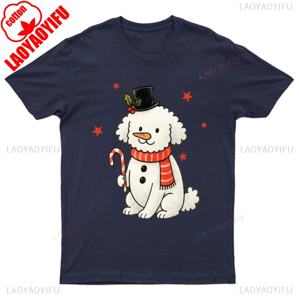 Christmas Dog Holiday Poodle TShirt Gift Seasonal Funny Pet Paw A Cute Xmas Dog Print Men Tshirt Christmas Gift Dog Lover Tops
